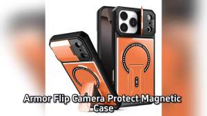 Armor Flip Camera Protect Magnetic Case For iPhone 17 16 15 14 13 12 11 Pro Max Plus Air For Magsafe Shockproof Fold Stand Cover