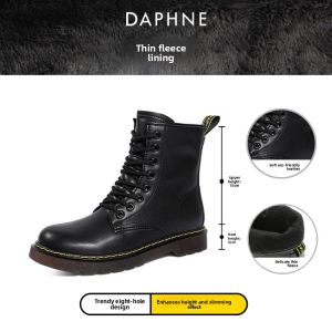 Daphne | New Womens Boots All-Season Black Fleece Lined Versatile British Style Short Boots