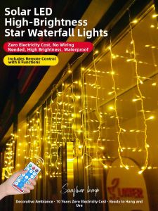 Solar Powered Atmosphere Waterfall Star Lights