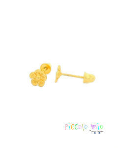 Piccolo Mio | 14K Solid Gold FLOWER Earrings | Screw back earrings | Baby & Kids Jewelry by Hearts & Arrows Ph