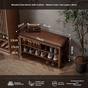 Solid Wood Entry Shoe Bench Storage and Seating