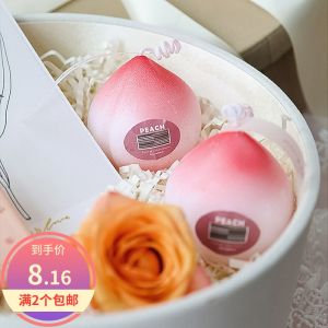 Creative Peach Flavor Fruit Pink Peach Shape Fragrance Scented Candle Female Birthday Blessing Celebration Gift