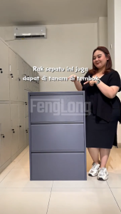 Lemari Sepatu Aluminium Lemari Sepatu Besi Lemari Sepatu Susun Tertutup Rak Sepatu Besi Kuat Tebal