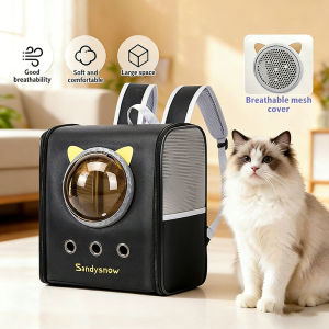 Cat Backpack Carrier with Transparent Window - Spacious Ventilated Comfortable Shoulder Straps for Travel/Walk