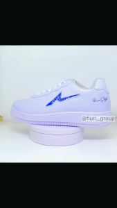 FIURI - ANDO - CURTIZ 37-43 PUTIH BIRU - Sepatu Kets Pria - Sepatu Sneakers Pria - Sepatu Olahraga Sport Pria - Sepatu Casual Kanvas - Sepatu Jogging Lari Fitness Gym Senam Pria - Sepatu Sekolah Bertali SMP SMA