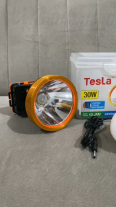 Tesla Senter Kepala LED Super Terang Lithium TLK 3052B LAMPU PUTIH 30 Watt + Bulb DC 3W
