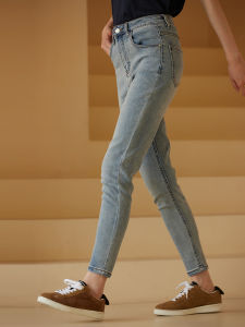 High Waist Slim Fit Casual Jeans Soft Lightweight High Elasticity Bootcut Denim Pants for Young Women Summer Wear Straight Leg