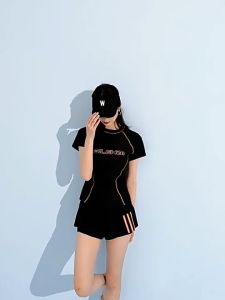 Ruige Swimsuit Womens Split Conservative 2022 New Popular Slightly Fat Girl Slimming Junior High School Student Large Size Hot Spring Swimwear