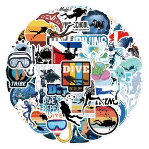 Sticker Diving Graffiti 110 แผ่นใหม่ DIY ทนน้ำสำหรับโน้ตบุ๊กคอมพิวเตอร์แท็บเล็ตกลองโทรศัพท์มือถือสไตล์อเมริกันและยุโรป