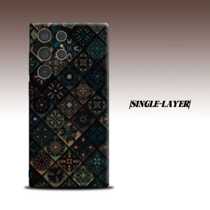 moroccan tile teal brown For Samsung Galaxy S26 S25 S24 A56 A36 Dual Layer Luxury Fashion Full Lens Protective Case