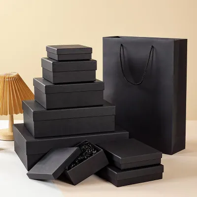 Large Size Gift Box Empty Packaging Box Brown Kraft Paper Square Rectangle Hard Box Business Gifts Packaging Box