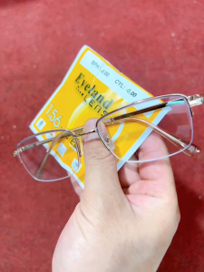 (Hàng mới) Kính lão thị viễn thị đọc sách Nam nữ nửa viền CHỐNG AS XANH hợp kim titanium tròng Nhật gia công chuẩn độ sáng rõ loại I