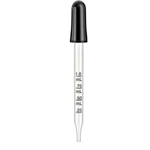 Glass Pipette Dropper Ear and Eye Dropper with Bent & Straight Tips 1 ml Droppers for Essential Oils Lab Crafts Measuring