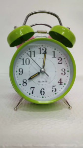 Double Bell Alarm Clock Twin Bell Metal Round Bed Desktop Night Light School Student Office Work