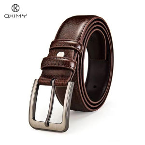 OKIMY Men Belts Soft PU Leather Belts Utility Waist Belts 120cm Adjustable Length Dress Belts for Men with Classic Buckle Vintage Jeans Belt for Men