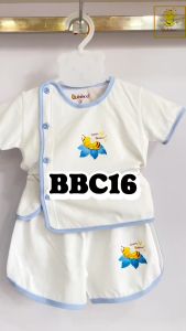 Quần áo sơ sinh Babiboo bộ cộc tay áo bác sĩ cotton tự nhiên mềm mại mịn mát- BBC16