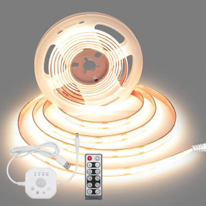 COB LED Strip พร้อม Motion Sensor 5V USB LED 3000K Warm White 320 LEDs/m 1-5m หรี่แสงได้ Motion เปิดใช้งานด้วยรีโมท RF