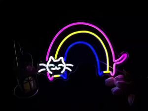 Rainbow Neon Sign USB LED Neon Light For Aesthetic Room Bar Cafe Gaming Room Bedroom Decorations neon personnalisé Gift