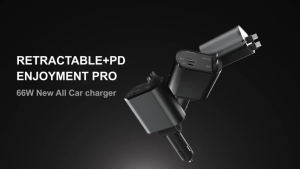 Car Charger 120W 4 in 1 Fast Charging USB Adapter Retractable Cable Suitable For All Mobile Phones