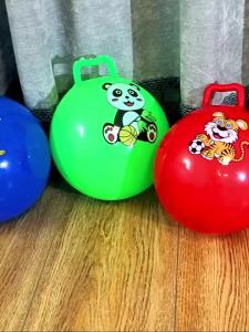 Kids Bouncyhopper Inflatable Handle Horse Bouncing Toy Fun Stress Relief Gift Cartoon Bouncing Ball Beach Swimming Pool Toys 