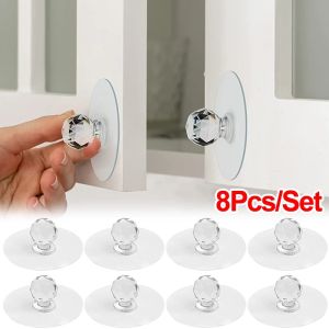 8Pcs/Set Punch-free Drawer Knobs Self-Adhesive Kitchen Cabinet Handle Furniture Cupboard Dresser Window Door Push Pull Handles