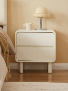 WEISHA | White Wooden Bedside Cabinet