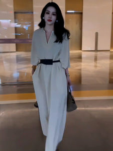SHANGSHA | Elegant Summer Occasion Luxurious Minimalist White Waist-accentuating Dress
