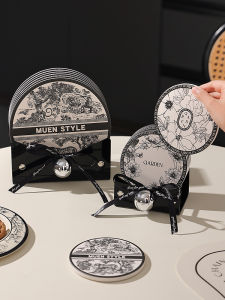 Antique Style Ceramic Heat Resistant Dining Table Mat High Temperature Resistant Bowl Dish Pad Restaurant Table Decor Mat