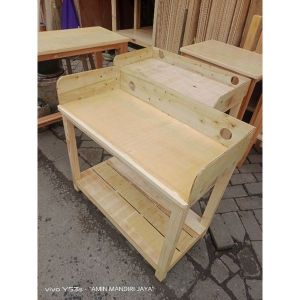 Meja Kompor 1 Tunggku & 2 tungku Bahan Kayu termurah