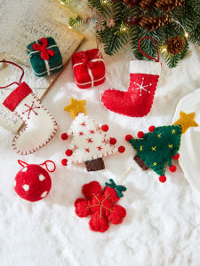 CHUDUO | Christmas Decorations Wool Felt DIY Christmas Tree Snowflakes Ornaments Gingerbread Men Gifts