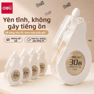 deli | Băng Dính Chỉnh Sửa Không Tiếng Ồn Mỏng Bền cho Học Sinh