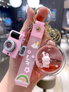 Cute Creative Acrylic Rabbit Keychain Backpack Bag Charm Hugging Rabbit DIY Gift for Girls Pink Heart Festive Supplies