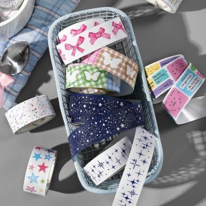 Shiny Sand Tape Cute Girl Diary Paper Tape Star Firework Simple Pattern Student Scrapbooking Salt System Korean Style Paste Base Material