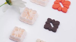 4Pcs Mini Weave Bohemian Polymer Clay Cutters Braided Texture Molds for DIY Earrings Jewelry Showcasing Fashion Hollow Elements