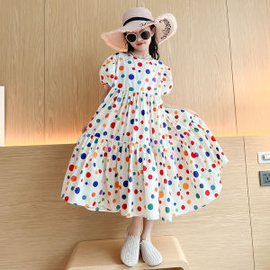 Girls Summer Dress Princess Style Fashionable Korean Version Big Kids Clothing Tagkita Brand A-Line Skirt Daily Wear