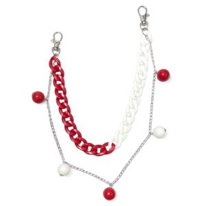 Rantai Celana Kemerdekaan Merah Putih Victor Chain Pants Red White 17 Agustusan Merdeka Hut RI Double Layer Jeans Chain
