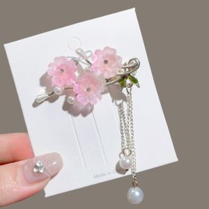 Womens Side Duckbill Hair Clip 2024 New Tassel Hairband Bangs And Hair Fragrance Duckbill Clip Ancient Style Hair Card