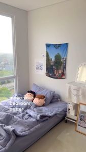 Adizas Store - Bedcover Set Sprei 120 Single Dluxe Minimalis Edition Microtex Tinggi 20 cm