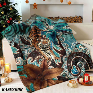 Beast Kingdom | Bohemian Tiger Orchid Winter Summer Flannel Blanket Throw Fleece Soft Fuzzy Plush Cozy Fleece Blankets for Sofa Ideal Gifts