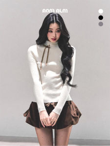 SHAOYEYAN | Áo Knit Cổ Cao Một Phần Tay Dài Mềm Như nhung cho Mùa Đông