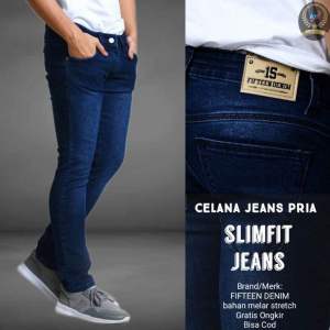 TURUN HARGA - Celana Jeans Pria Lelaki Dewasa Hitam Pensil Slimfit Slim Fit Slimpit Slim Pit Skinny Stretch Street Setrit Strit Karet Melar / Jins Panjang / Jens / Cowok / Murah / Keren / Gaul / Item Polos / Terbaru 2023