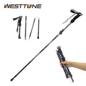 5-Section Portable Outdoor Fold Trekking Pole Walking Hiking Stick Telescopic Club For Nordic Elderly Camping Walking Poles