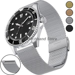 10mm 12mm 14mm 16mm 17mm 18mm 19mm 20mm 21/22/24mm Stainless Steel Watchband 0.6MM Mesh Milanese Strap for DW for Seiko Bracelet