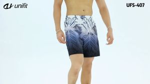 UNIFIT Mens Puff Grid Board Shorts Above The Knee Beach Short Menswear Lingerie Tropical  UFS-407