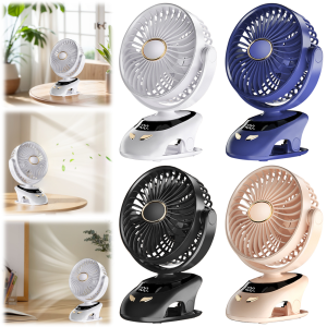 【Homelements】Portable Clip on Fan Quiet Personal Fan 360 Degree Rotation Baby Stroller Fan Table Fan for Home Office Stroller Camping
