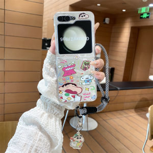 Kochava Anime Crayon Shinchan Flip Cover for Samsung ZFlip7 Foldable Screen Protection Case Anti-Fall Full Protection Cute Cartoon
