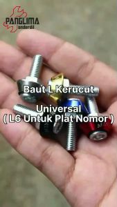 Baut L Kerucut Universal Variasi Warna Emas-Merah-Biru-Silver-Hitam - Baut L L10-10 Plat-Pelat Nomor