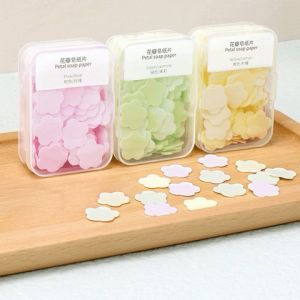 Mini Disposable Flower Petal Hand Soap Paper Travel Portable Hand Washing Hygiene Sabun Tangan Kertas Bunga Wangi Cuci