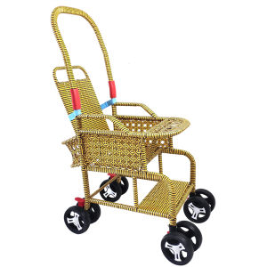 Summer Lightweight Folding Baby Stroller Chair Childrens Bamboo Wicker Half-Lying Toddler Pushchair Infant Pram Seat