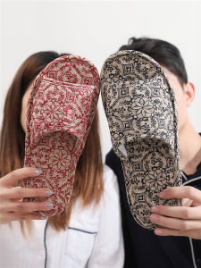Japanese Style Linen Bottom Slippers Indoor Floor Soft Bottom Silent Home Slippers for Men And Women Spring Summer Autumn